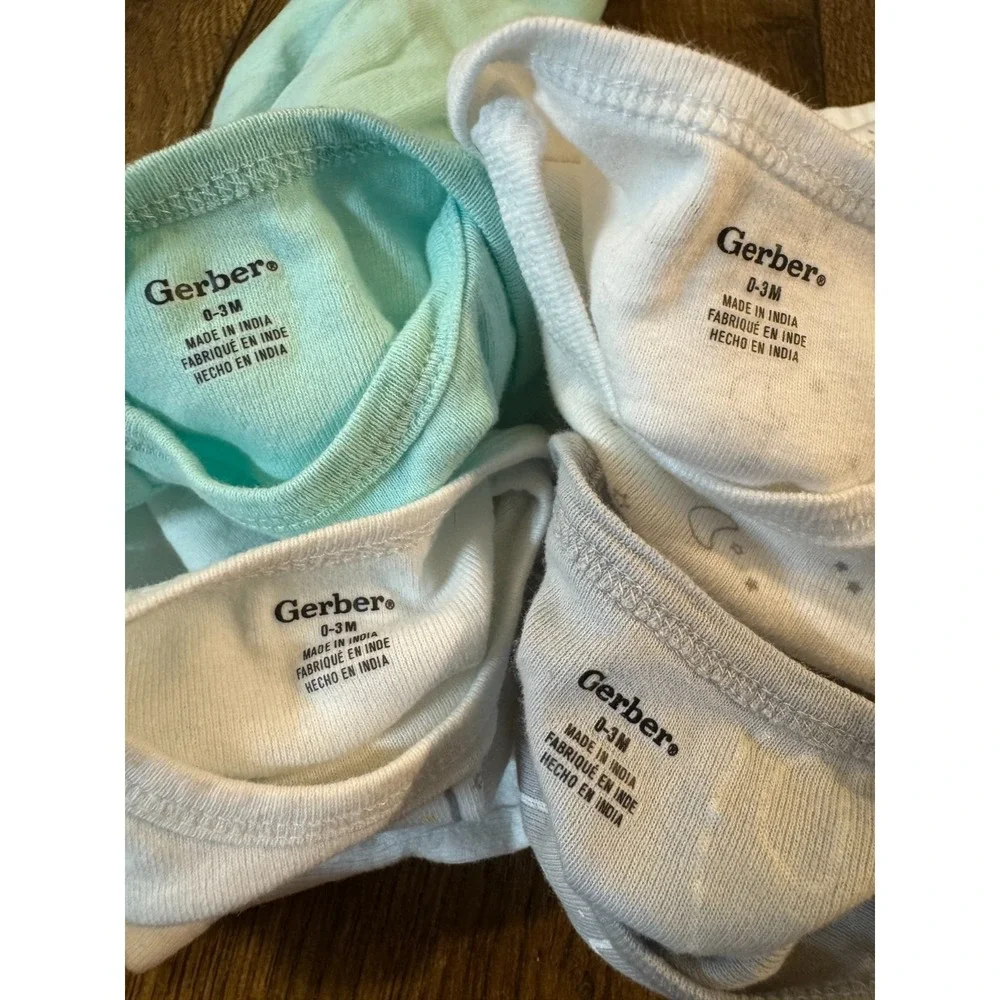 Gerber Baby Boy Onesies Tee Shirts 0/3 Months‎ Bodysuits Elephant Short Sleeved